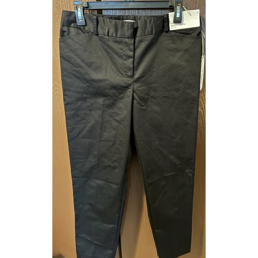 Liz Claiborne, Emma, Slim Leg, Ankle Pant, Black, Women's Size 8 NWT, Mid Rise